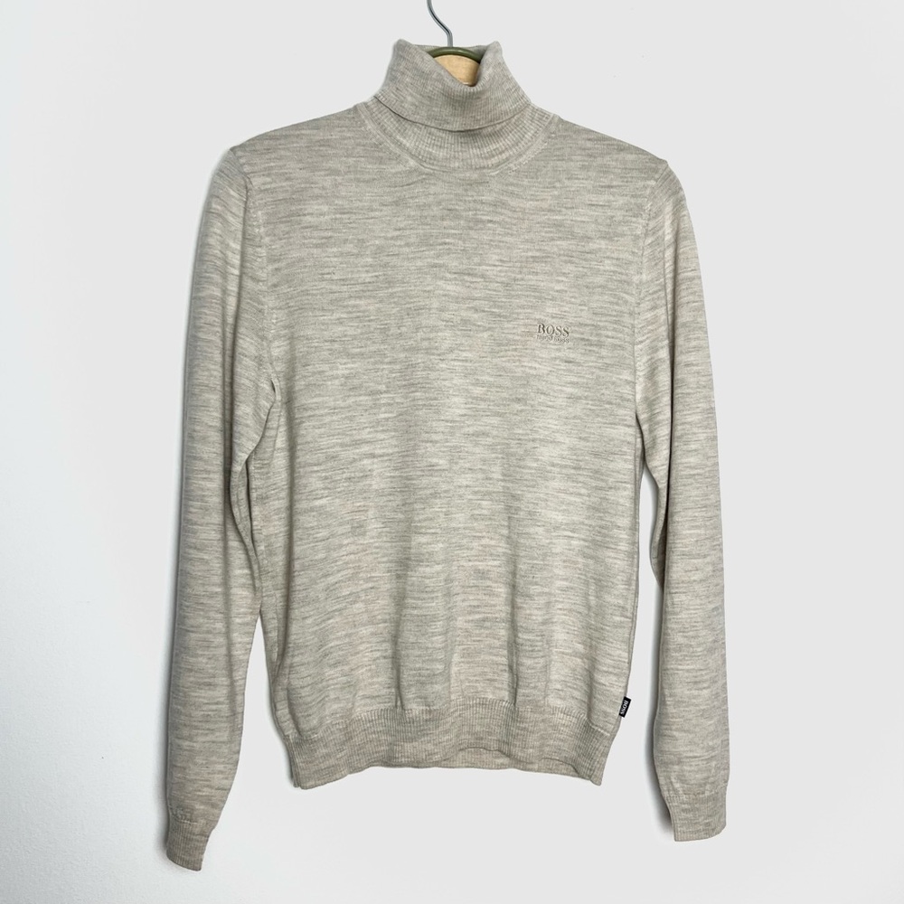Boss Regular-Fit Roll-Neck Sweater Extra-Fine Merino Wool Baldebert-E Size Small